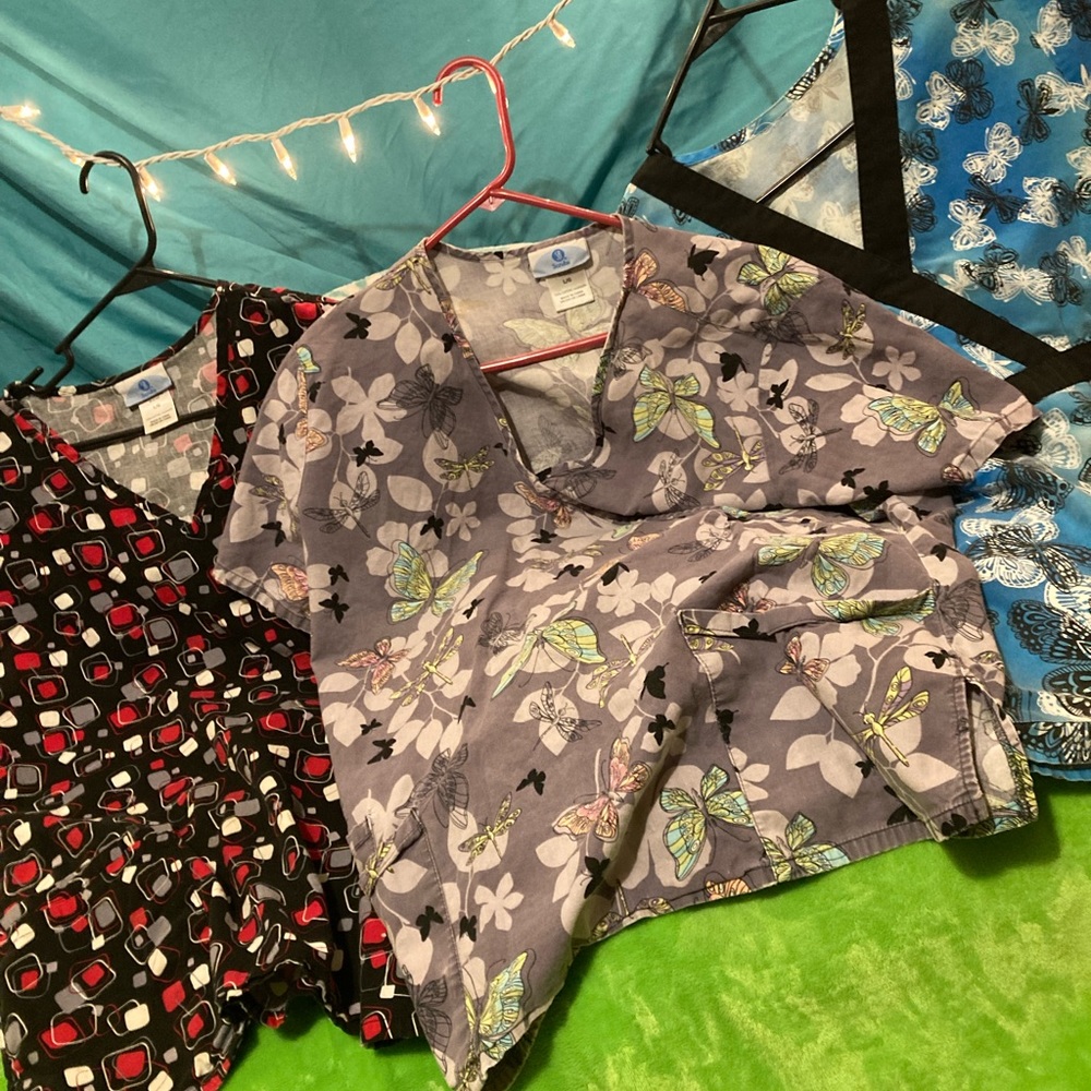 Scrub tops size large